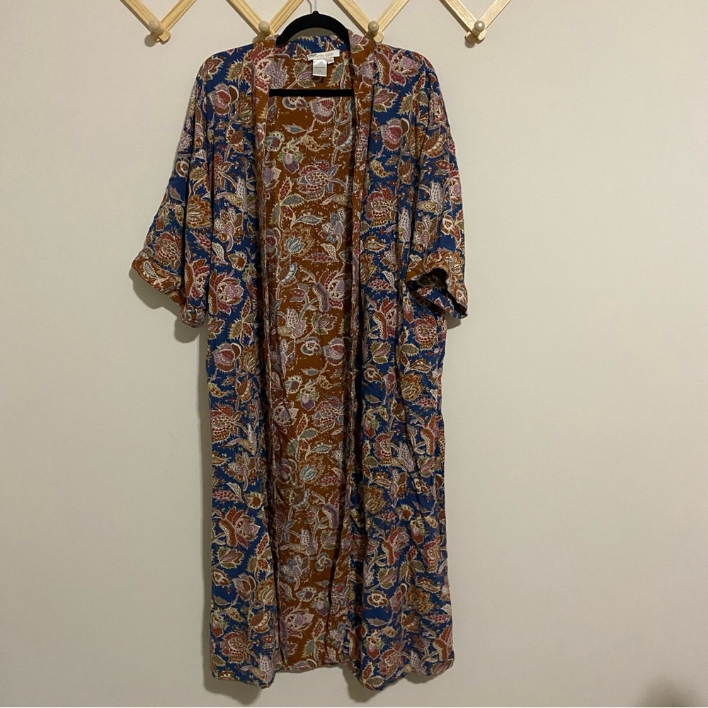 Love The Label By Anthropologie Reversible Floral Duster One Size